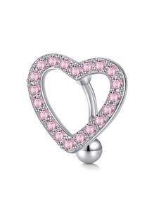 1 Peça Argola para Umbigo Descaída Rosa, Y2K, Joia de Piercing de Umbigo Fofa com Asa, Coração, Borboleta e CZ, 14G, para Mulheres