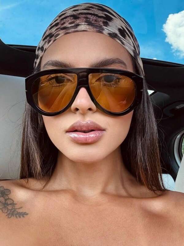 1 pezzo Occhiali da vista con montatura grande a forma di rospo, personalizzati, di moda, con montatura completa, versatili, di stile retrò da donna, adatti per viaggi, fotografia di strada, accessori da spiaggia per vacanze estive, attività all'aperto e viaggi