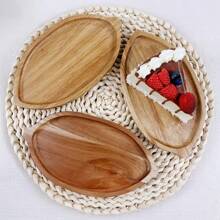 Vintage Wooden Leaf-Shaped Serving Tray, Multi-Purpose Desktop Organizer Tray, Decorative Plate For Bedroom, Bathroom, Suitable For Meat, Vegetables, Sushi, Cheese, Bread, Fruit, Restaurant Decor, Wedding, Birthday Party, To Clean, Kitchen Essentials, Pastry Dish, Fruit Breakfast Plate, Elegant Dessert Plate