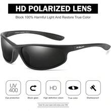 Gafas de sol deportivas polarizadas para hombre ciclismo de pesca - B01 Negro+negro+negro (Paquete de 3) - Ver 3