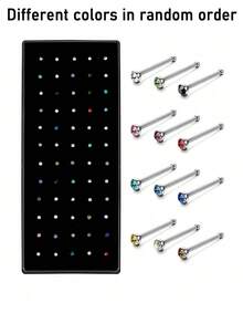 60 件套简约优雅直鼻钉，适合日常休闲佩戴