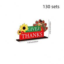 1/130 Sets verfügbar, 2 Stücke/Set 2D Herbst Erntedank fröhlicher Kürbis Truthahn Gewürz Ernte Holzretro Tischdekoration geeignet für Herbst Erntedank Thema Bauernhaus Dekoration, Zimmer Dekoration, Heimdekoration