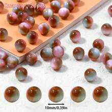 20/30 piezas de cuentas acrílicas arcoíris AB iridiscentes - cuentas espaciadoras redondas, adecuadas para joyería hecha a mano, pulseras y llaveros DIY, materiales para hacer joyas