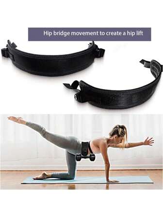 Glute Bridge weerstandsband, unisex zwaartekracht gewogen stoottrainingsapparaat voor thuis- of sportschooloefeningen, helpt bij het ontwikkelen van bilspierkracht en liften met dumbbells, kettlebells en halters. Fitnessaccessoires.