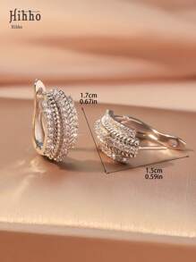 Hihho 1 Paar elegante, minimalistische Ohrstecker mit kubischem Zirkonia, exquisites U-förmiges Reifendesign, geeignet für Verlobung, Hochzeit und den täglichen Gebrauch