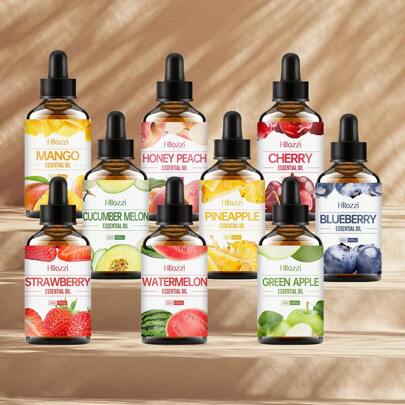 Hllozzi Mango/Cucumber/Cantaloupe/Green Apple/Watermelon/Cherry/Pineapple/Strawberry/Peach/Blueberry And Other Fruit Essential Oils, Multiple Specifications Of Fresh Fruity Fragrance, Long-Lasting Fragrance. Suitable For Home Care, Air Freshening, Stress Relief, Travel, Outdoor, Car Aromatherapy. Suitable For Aromatherapy Machines, Diffusers, DIY Soaps, Perfumes. Can Be Used For Body Massage, Skin, Face And Hair Care.