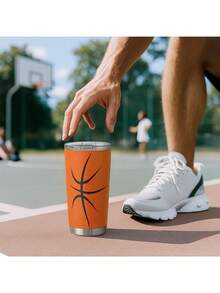 20 Oz Tumbler Mug, Stainless Steel Insulated Coffee Travel Tumbler Mug With Lid, Christmas Birthday Gift For Mom Dad Friends Bestie - Bóng rổ - Xem 5