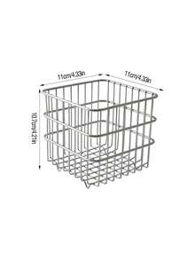 1pc Iron Square Desktop Storage Organizer Basket, Available In Multiple Sizes, For Kitchen Fruit & Vegetable, Makeup Cosmetics, Coffee Capsules, Office Supplies, Back To School Student Gift - Multicolor - View 13