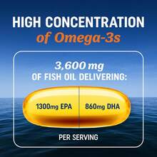 PSLALAE Triple Strength Omega 3 Fish Oil - Sleep, Heart Health, Cognitive Health, Bone Health, Energy, Muscle And Metabolism Support - 120pcs - 120 Capsules - 查看 7