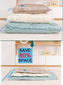 Storage Compression Bags Vacuum Storage Bags Set Cabinet Storage With Hand Pump - Space Saving, Sealable And Compressible, Dust And Moisture Proof, Suitable For Dormitory, Wardrobe And Moving 5pcs Transparent Vacuum Compression Bags Waterproof Storage Bags Large Size Quilt Clothes Storage Bags Home Clothes Bedding Quilt Vacuum Bags