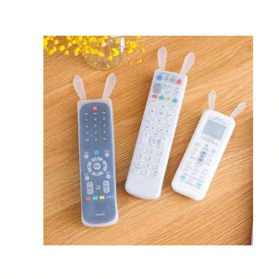 硅胶遥控器套，带可爱兔耳朵 - 适用于电视、空调和其他电子设备 - 无需电池