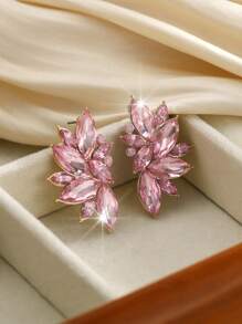 1 Pair Boho Alloy Rhinestone Glass Embellished Fashionable Versatile High-End Luxurious Exaggerated Earrings For Women