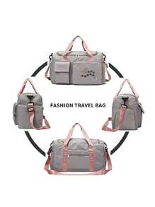 Bolsa de viaje con huellas de patitas de cachorro, bolsa de deporte y mochila multifunción, bolsa de viaje de nailon de gran capacidad y casual, ligera, adecuada para gimnasio, deportes, pernoctación
