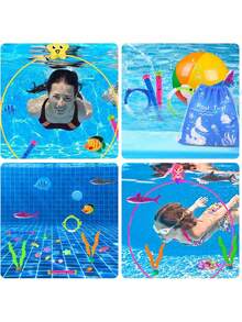 Diving Pool Games, Large Collection With Storage Bag, Pool Games, Summer Swimming Water Fish - Various Pool Floats - Pool Games - Multicolor - View 3