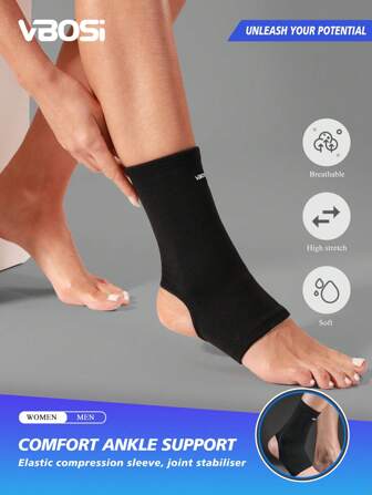 VBOSI 1 pièce Manchon de soutien de cheville élastique absorbant la transpiration pour femme et homme pour la boxe, le taekwondo, le basketball, la cheville, accessoires de gym