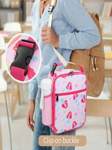 1pc Cartoon Lunch Bag | Large Capacity Bento Box Lunch Bag | Thick Aluminum Foil Insulated Portable Lunch Tote | Lunch Bag, Lunch Box, Floral Pattern, Insulated, Large Capacity, Carry Meals, Bring Lunch To School/Work, Aluminum Foil Thick, Lunch Bag For Office, Kitchen, Kitchen Accessories