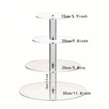 3-6 Tier Acrylic Cupcake Stand - Round Cupcake Display Rack - Acrylic Dessert Stand Cake Display Tree Suitable For Party, Wedding, Birthday - Clear - View 14