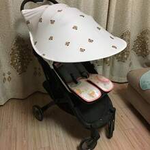 1 Cartoon Bear Lightweight Polyester Stroller Sunshade - UPF Protection, Suitable For All Types Of Strollers And Carriers, Breathable Mesh Design, Easy To Install, Ideal For Outdoor Activities And Travel - Multicolor - View 9