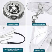 Clear Crossbody Bag With Zipper Closure, Transparent Purse For Concert Sports - Pearl Silver - View 5