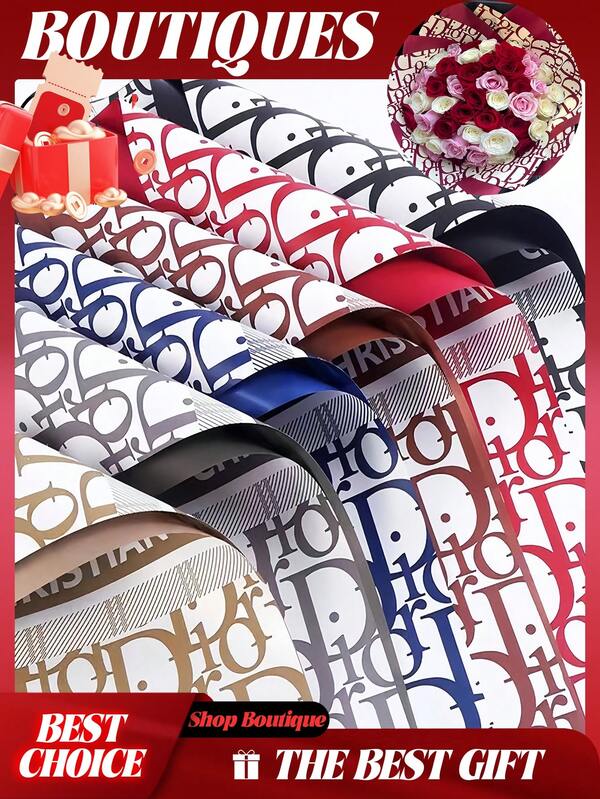 20 Sheets Of Fashionable High-End Gift Wrapping Paper, Flower Wrapping Paper, Flower Gift Wrapping, Waterproof Bouquet Wrapping Paper, Ou Ya Paper Packaging, Waterproof Thickened Gift Wrapping Paper, Bouquet Wrapping Paper, Suitable For: DIY Craft Gift Packaging And Decorative Floral Supplies.