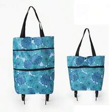 Chariot de courses pliable avec roues - 2 en 1 sac réutilisable pour courses - Chariot de courses pliable - Sac de voyage - Multicolore - Voir 11