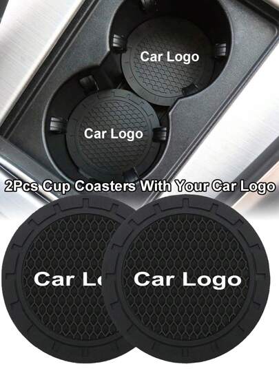 2 peças porta-copos de carro com logotipo de carro para Audi Toyo Ta VW Benz BMW Hyun Dai Nissan Mazada Kia Porta-copos de silicone antiderrapante embutido Acessórios para interior de carro