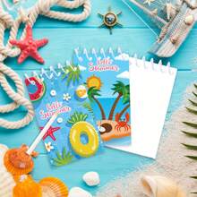 Crab Themed Spiral Notebook, Vertical, Portable, Suitable For Students, Gift, Summer, Pool