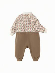 Balabala Baby Boy 2025 Newborn Jumpsuit 2 In 1 - Brown Tone - View 2