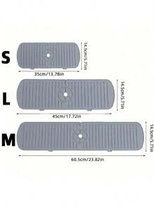 Non-Slip Silicone Kitchen Mat With Drainage Grooves, Dish Rack Pad For Sink Counter, Quick-Dry Drying Mat For Pots Pans Utensils, Heavy Duty Countertop Protector