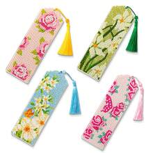 4/8pcs DIY Diamond Painting Bookmarks, Mandala Pattern For All Seasons, Study Supplies & Tools - Multicolor - View 1