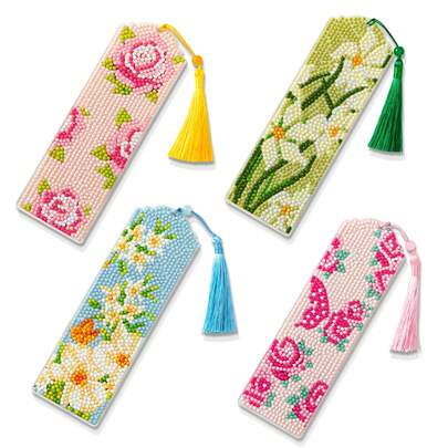 4/8pcs DIY Diamond Painting Bookmarks, Mandala Pattern For All Seasons, Study Supplies & Tools