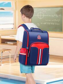 Mochila escolar de nuevo estilo para estudiantes de primaria de 6 a 12 años, de 1er a 6to grado, de 16 años, unisex, estilo británico casual y ligera para niños y niñas - azul real - Ver 9