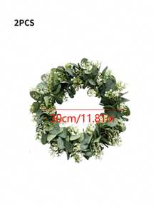 1pc, Simulation Artificial Eucalyptus Flower Wreath For Front Door , Eucalyptus Door Decoration Wreath, Pendant Decoration Door Ring, Farmhouse Patio Garden Festival Celebration Window Party Home Decor, Valentine Day, Gift Gifts Birthday Graduation