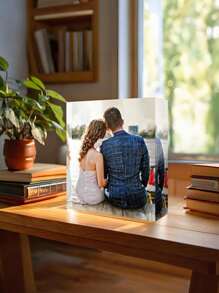 3D-Acryl Fotogeschenk, personalisierter UV-Foto-Druckblock quadratisch, Geschenk für Familie und Freunde mit eigenem Foto, Hochzeitsgeschenk, Valentinstag, Valentinstag-Dekoration