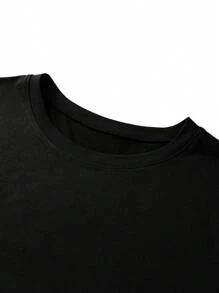 Camiseta informal de manga corta con cuello redondo y estampado de corazón para hombre en verano