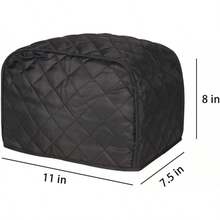 4 Slice Toaster Cover, Polyester Fabric Quilted Four Slice Toaster Appliance Dust-Proof Cover For Kitchen Small Appliance Dust And Fingerprint Protection (Black) - Two Slice - 查看 2