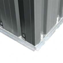 Deboola Metal Garden House With Pitched Roof 204 X 132 X 186 Cm Garden Tool Shed With Sliding Door Tool Shed With Metal Foundation As Garden Shed Garden Hut Or Bicycle Garage - Grey - 42983 - View 5