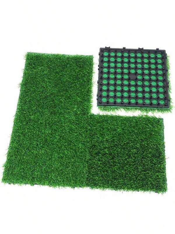 1 Stück/4 Stücke künstliche Gras Rasenmatte, 30,5 x 30,5 cm Klick-Bodenfliesen aus Rasen, Quadrate mit Kunstgras für Haustiere, Hunde, Terrasse, Balkon, Wohnung, Innen- und Außenbereich Bodenbelag Gras Teppich