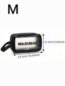 PU 皮革防水化妆包，大容量便携式旅行洗漱包，哑光透明设计 - 黑色 - 查看 10