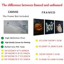 3 件套、万圣节画廊墙、万圣节印刷品、复古万圣节印刷品、鬼魂画、黑暗学院装饰、万圣节墙面艺术印刷品、带画框的墙面艺术、墙面艺术、海报、帆布材料（可选画框）、万圣节礼物、特殊礼物、家居装饰、厨房装饰、客厅装饰、卧室装饰、办公室装饰、不给糖就捣蛋