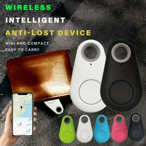 1pc 无线追踪器、GPS 追踪器、短距离防丢报警器、防丢报警器、宠物定位器、水滴形防丢器、便携式防丢宠物装置、钥匙防丢定位器、双向报警器、智能手机钱包智能防丢器、内置纽扣电池的智能定位器、兼容苹果和安卓设备、小巧方便、适用于宠物、钥匙、钱包、贵重物品、老人和儿童蓝牙追踪器定位器