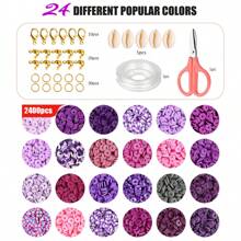 Herramienta de cuentas recargable por USB y láminas de arcilla polimérica de color morado, adecuado para hacer manualmente joyas y accesorios para el cabello, perfecto como regalo de vacaciones