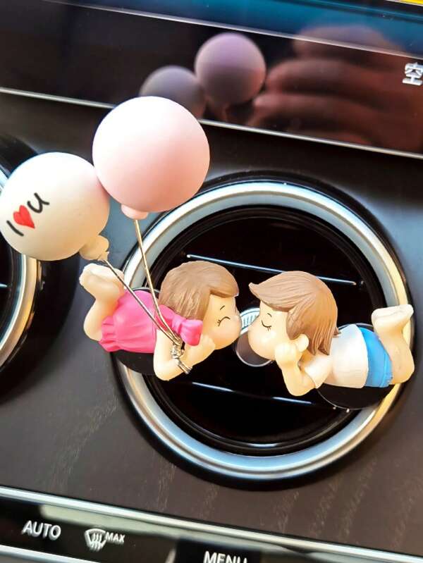Cute Couple Pattern Car Vent Diffuser, Car Vent Decoration Clip, Valentine's Day, Car Ornament, Fragrance Pad, Car Interior Accessories