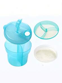 1pc Baby Portable Rotary Milk Powder Storage Box 3 Compartments, Formula Container, Milk Bottle Sealed Canister, Convenient For Outing - Multicolor - View 5