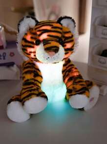 发光老虎毛绒玩具 - 柔软发光填充动物，黑白或棕白相间，20厘米/7.87英寸 - 送给老虎爱好者和收藏家的完美礼物，装饰性毛绒玩具 | 鲜艳的条纹设计 | 柔软涤纶，毛绒玩具 - 彩色 - 查看 11