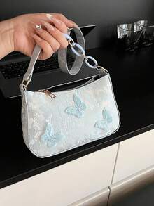 迷你简约蝴蝶图案链条单肩包