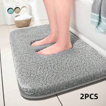 1/2 piezas Alfombras de baño de lujo ultra suaves - Antideslizantes, súper absorbentes y de secado rápido - Cómodos tapetes de piso para ducha, bañera y lavabo