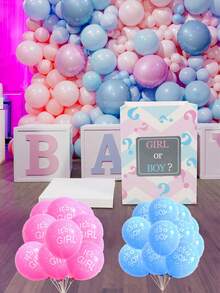 性别揭晓气球套装，包含创意包装盒、背景幕布和性别揭晓气球——适合男孩或女孩的迎婴派对装饰 - 彩色 - 查看 8