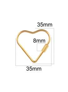 2 piezas Cierre de gancho en forma de corazón con cerradura de tornillo de acero inoxidable, color dorado, ganchos en espiral para hacer accesorios de joyería, collares y pulseras DIY