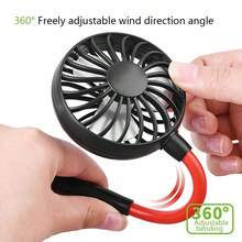 Portable Neck Hanging Fan, Desk Fan, Handheld Fan, Neck Hanging Air Conditioner, Good Cooling Effect, 60 Degree Rotation, Suitable For Travel, Sports, Walking And Outdoor Work, Rechargeable Battery Capacity 1200mAh/1800mAh, Spring Summer Picks, Brides Maid Gifts, Room, Bedroom Decor, Bedroom Decor, Beach, Travel, For Men, For Women, Vacation - Multicolor - View 4